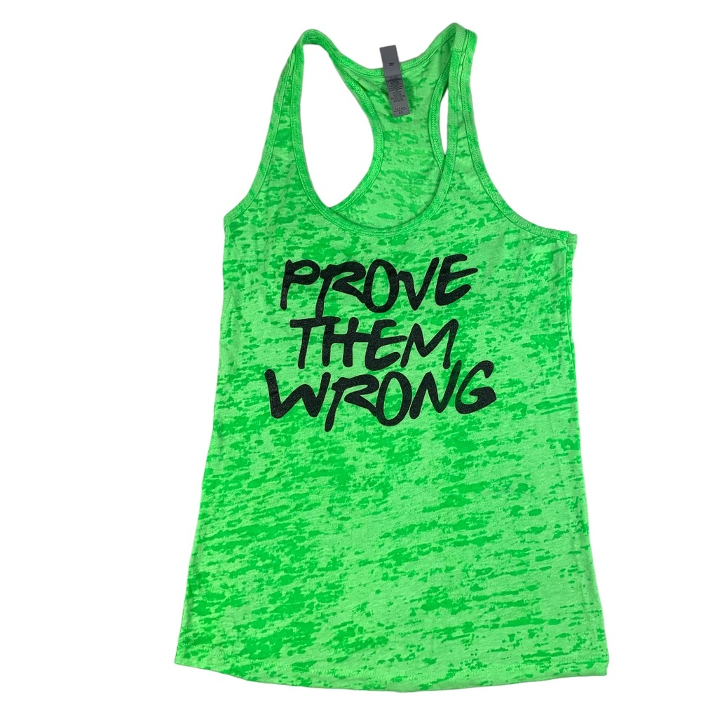 Next Level Green “Prove Them Wrong” Athletic Tank Sz XS